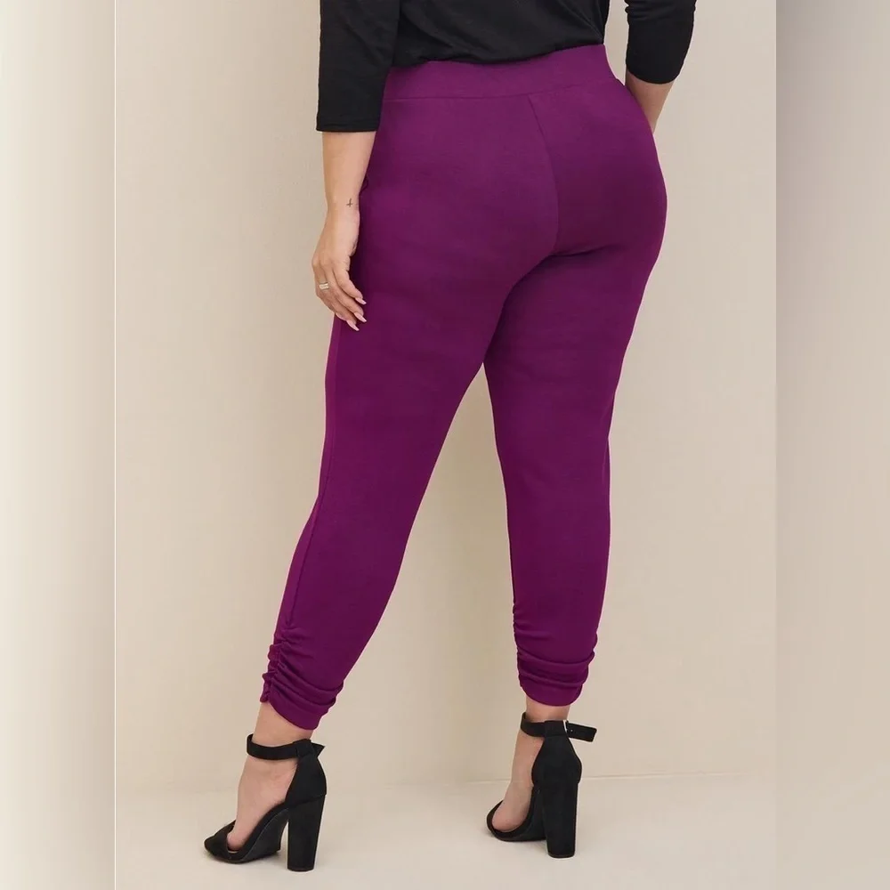 TORRID Crop Pull-On Skinny Studio Cupro High-Rise Side Cinch Pant